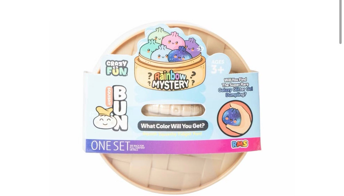 Squishy Bun Rainbow Mystery Squishy "Dumpling" (Galaxy Glitter Gel Chase Version) Blind Box