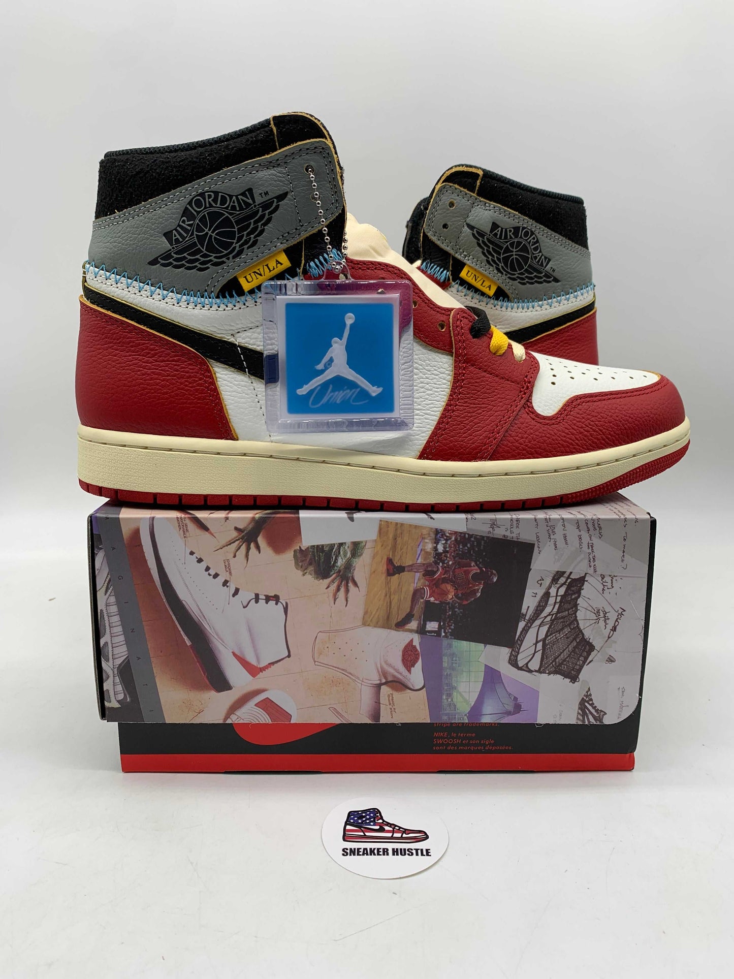 Jordan 1 Retro High OG SP Union LA Chicago Shadow sneaker side view new release