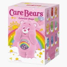 Pop Mart Care Bears Colorful Hugs Series single blind box figure packaging with rainbows and pink bear illustration