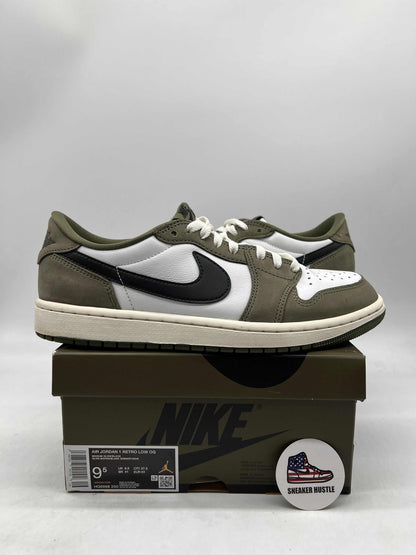 Preowned Jordan 1 Retro Low Medium Olive sneakers size 9.5