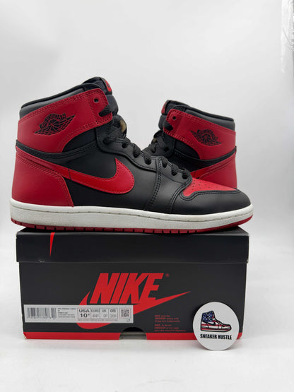 Preowned Jordan 1 Retro High '85 OG Bred sneakers size 10.5