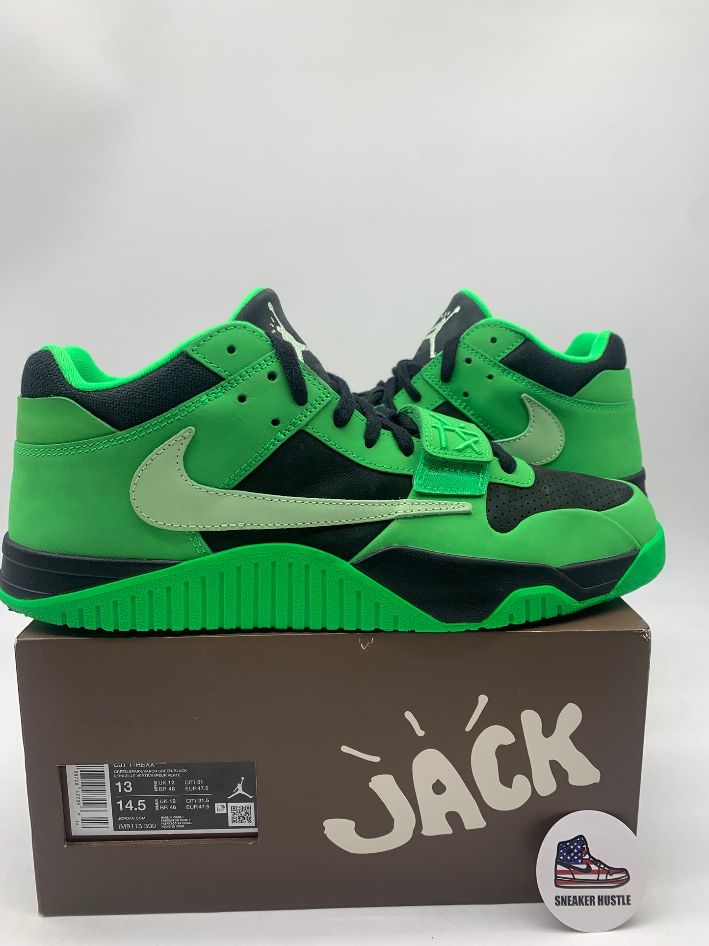 Jordan CJ1 T-Rexx Travis Scott Green Spark