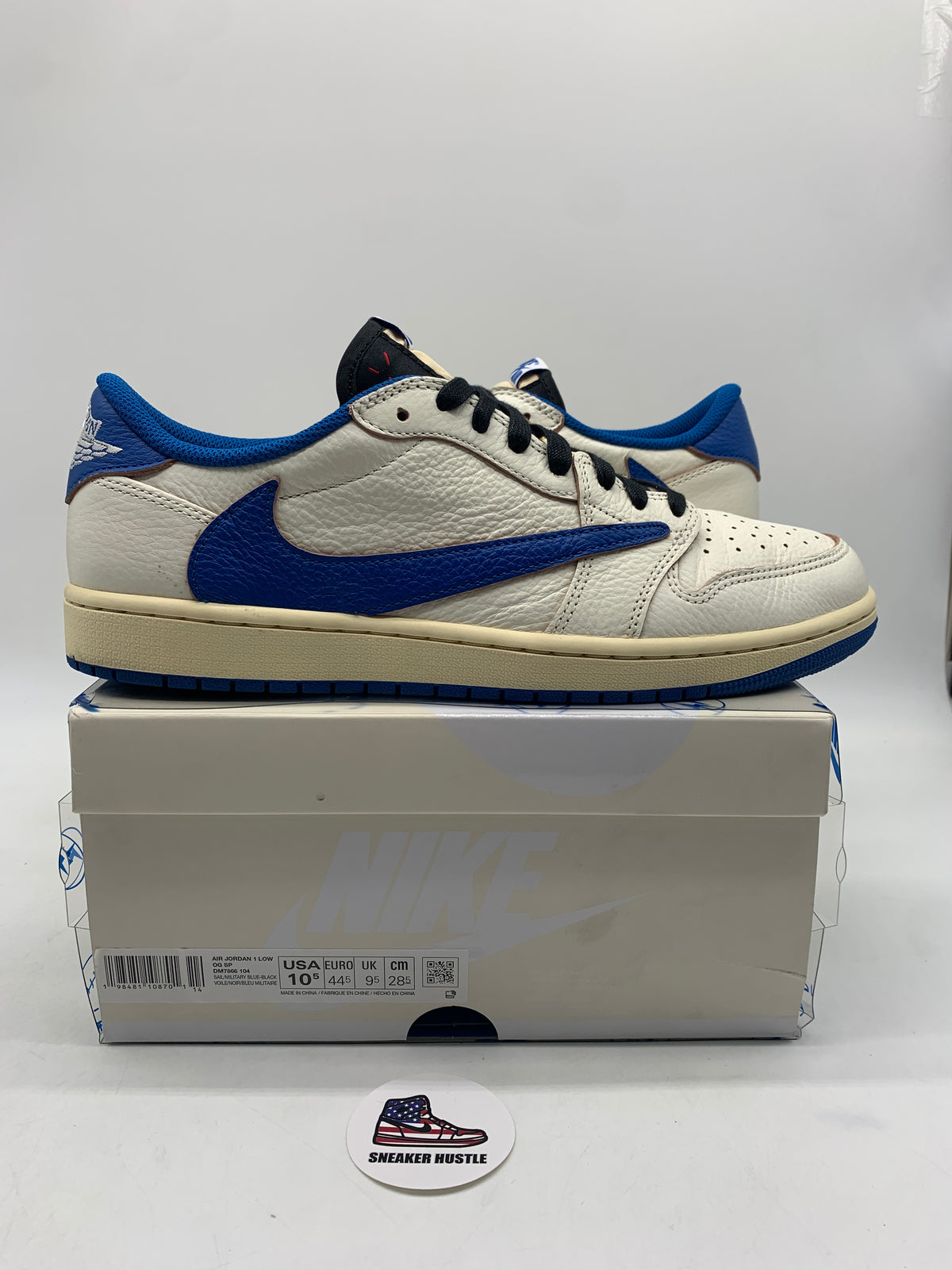 Jordan 1 Retro Low OG SP Fragment x Travis Scott Sail Military Blue