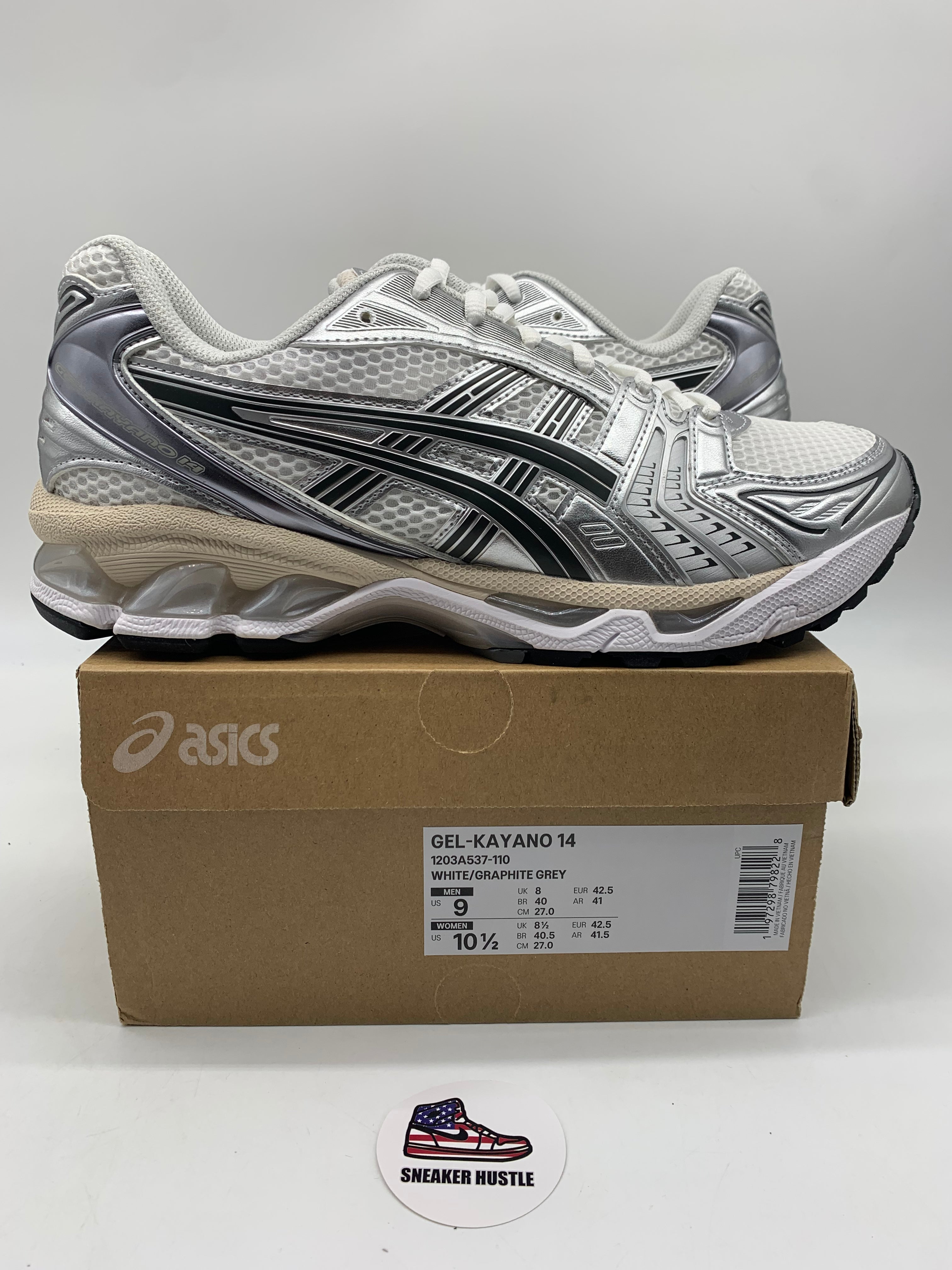 靴 asics GEL-KAYANO 14 White Graphite Grey Asics Men's Gel-Kayano 14 White/Graphite Grey – West NYC
