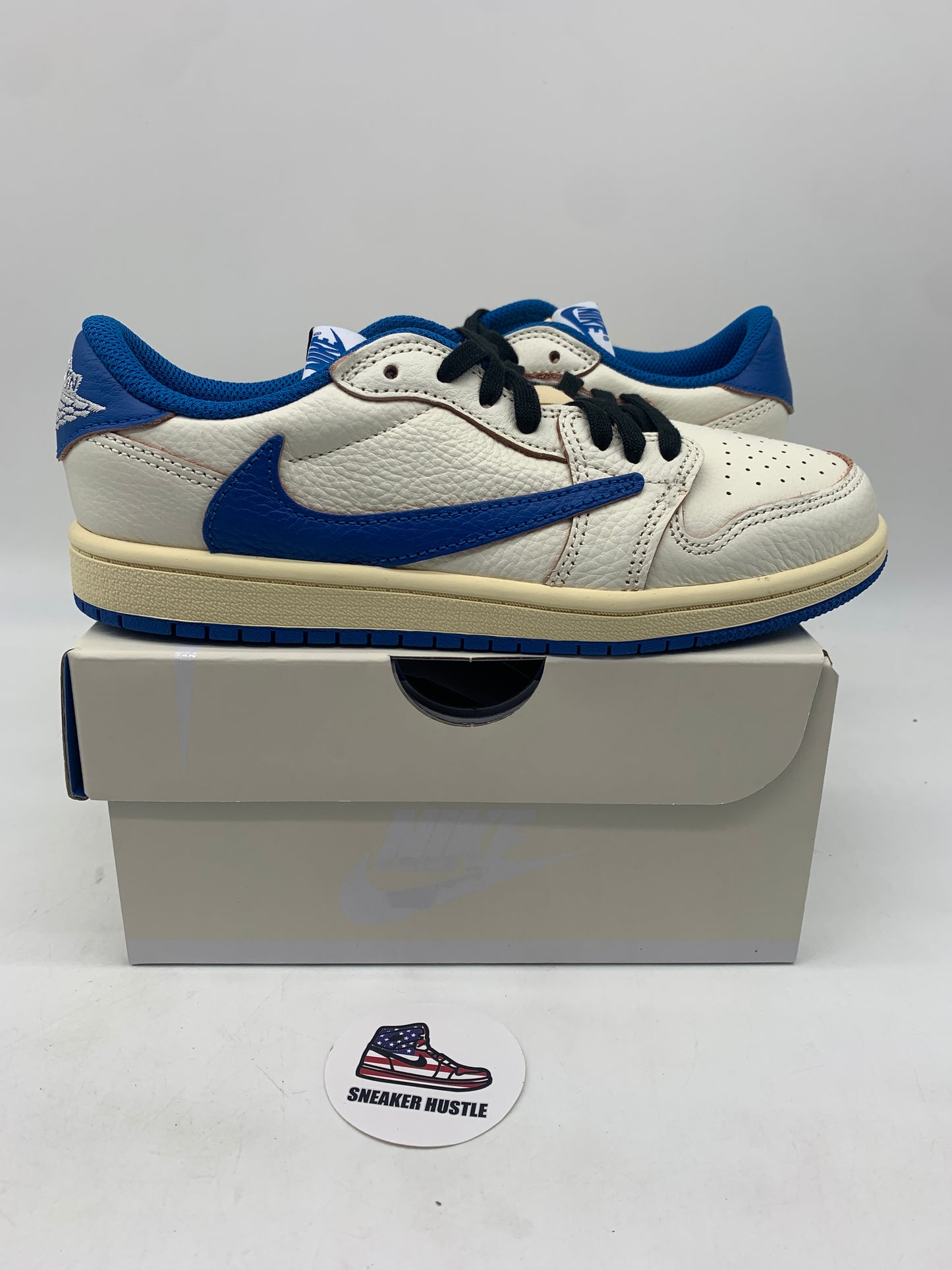 Jordan 1 Retro Low OG SP Fragment x Travis Scott Sail Military Blue (PS)