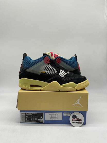 Jordan 4 Retro Off Noir sneakers preowned size 7.5 on box with sneaker hustle tag