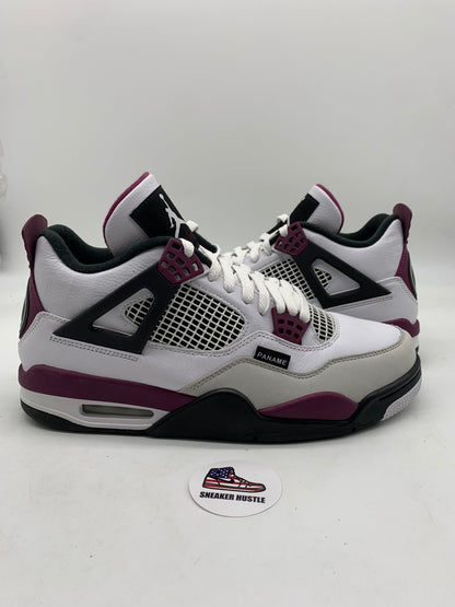 Jordan 4 Retro PSG Paris Saint-Germain sneakers size 10 white and burgundy colorway new without box